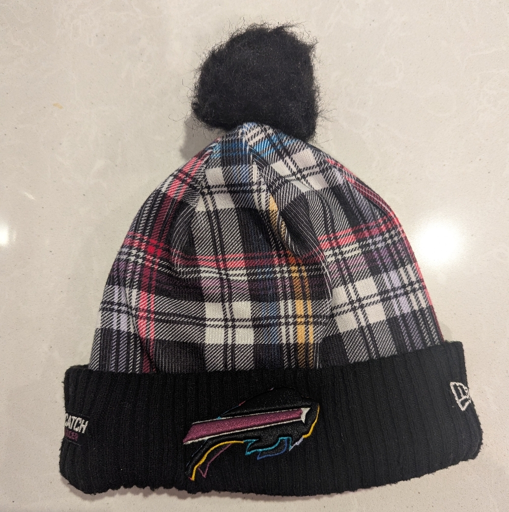 Women's Buffalo Bills Crucial Catch Beanie Hat With Pom-Pom